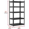 image48quot W Metal Garage Shelving Unit Heavy Duty Storage Garage Shelves with High Load Capacity 5Tier Big Metal Shelf Ideal for Warehouse and Basement Black78quot H59 H x 32 W x 14 D