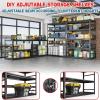 image48quot W Metal Garage Shelving Unit Heavy Duty Storage Garage Shelves with High Load Capacity 5Tier Big Metal Shelf Ideal for Warehouse and Basement Black78quot H71H35W14D