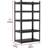 image48quot W Metal Garage Shelving Unit Heavy Duty Storage Garage Shelves with High Load Capacity 5Tier Big Metal Shelf Ideal for Warehouse and Basement Black78quot H63 H x20 W x 14 D