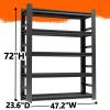 image48quot W Metal Garage Shelving Unit Heavy Duty Storage Garage Shelves with High Load Capacity 5Tier Big Metal Shelf Ideal for Warehouse and Basement Black78quot H72H472W236D