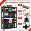 image48quot W Metal Garage Shelving Unit Heavy Duty Storage Garage Shelves with High Load Capacity 5Tier Big Metal Shelf Ideal for Warehouse and Basement Black78quot H63 H x 36 W x 16 D