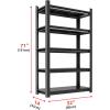 image48quot W Metal Garage Shelving Unit Heavy Duty Storage Garage Shelves with High Load Capacity 5Tier Big Metal Shelf Ideal for Warehouse and Basement Black78quot H71 H x 32 W x 14 D