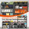 image48quot W Metal Garage Shelving Unit Heavy Duty Storage Garage Shelves with High Load Capacity 5Tier Big Metal Shelf Ideal for Warehouse and Basement Black78quot H63 H x 24 W x 14 D