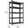 image48quot W Metal Garage Shelving Unit Heavy Duty Storage Garage Shelves with High Load Capacity 5Tier Big Metal Shelf Ideal for Warehouse and Basement Black78quot H78 H x 32 W x 14 D
