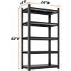 image48quot W Metal Garage Shelving Unit Heavy Duty Storage Garage Shelves with High Load Capacity 5Tier Big Metal Shelf Ideal for Warehouse and Basement Black78quot H63 H x 24 W x 14 D