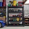 image48quot W Metal Garage Shelving Unit Heavy Duty Storage Garage Shelves with High Load Capacity 5Tier Big Metal Shelf Ideal for Warehouse and Basement Black78quot H71H35W14D
