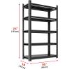 image48quot W Metal Garage Shelving Unit Heavy Duty Storage Garage Shelves with High Load Capacity 5Tier Big Metal Shelf Ideal for Warehouse and Basement Black78quot H78 H x 36 W x 14 D