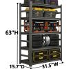 image48quot W Metal Garage Shelving Unit Heavy Duty Storage Garage Shelves with High Load Capacity 5Tier Big Metal Shelf Ideal for Warehouse and Basement Black78quot H63H315W157D