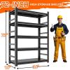 image48quot W Metal Garage Shelving Unit Heavy Duty Storage Garage Shelves with High Load Capacity 5Tier Big Metal Shelf Ideal for Warehouse and Basement Black78quot H72 H x 157 D x 354 W