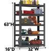 image48quot W Metal Garage Shelving Unit Heavy Duty Storage Garage Shelves with High Load Capacity 5Tier Big Metal Shelf Ideal for Warehouse and Basement Black78quot H63H32W157D
