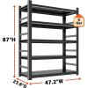 image48quot W Metal Garage Shelving Unit Heavy Duty Storage Garage Shelves with High Load Capacity 5Tier Big Metal Shelf Ideal for Warehouse and Basement Black78quot H87 H x 472 W x 236 D