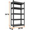 image48quot W Metal Garage Shelving Unit Heavy Duty Storage Garage Shelves with High Load Capacity 5Tier Big Metal Shelf Ideal for Warehouse and Basement Black78quot H54 H x20 W x 14 D