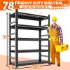 imageGarage Shelving 72quot H  48quot W Heavy Duty Metal Shelving  Easy to Assemble Adjustable 5Tier Storage Shelves DoubleThickened Columns 3000 lbs Capacity for Garage Pantry Storage BlackBest Value 78 H x 4724 W x 18 D