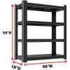 imageGarage Shelving 72quot H  48quot W Heavy Duty Metal Shelving  Easy to Assemble Adjustable 5Tier Storage Shelves DoubleThickened Columns 3000 lbs Capacity for Garage Pantry Storage Black4Tier 54 H x 40 W x 18 D
