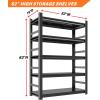 imageGarage Storage Shelving  Adjustable 5Tier Heavy Duty Metal Shelving 2500lbs High Load Capacity MultiFunctional for Garage Warehouse or Home Storage 63quot H x 16quot D x 32quot W Black