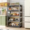 imageKitchen Shelf Heavy Duty All Metal 5 Tier Adjustable Storage Shelves Organizer Standing Multifunctional Utility Kitchen Racks Shelving Unit for Galley Storage 472quot W236quot D72quot H Black63 H x 32 W x 157 D