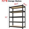 imageKitchen Shelf Heavy Duty All Metal 5 Tier Adjustable Storage Shelves Organizer Standing Multifunctional Utility Kitchen Racks Shelving Unit for Galley Storage 472quot W236quot D72quot H Black72H x 354W x 158D