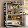 imageKitchen Shelf Heavy Duty All Metal 5 Tier Adjustable Storage Shelves Organizer Standing Multifunctional Utility Kitchen Racks Shelving Unit for Galley Storage 472quot W236quot D72quot H Black78Hx47Wx18D