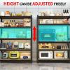 imageKitchen Shelf Heavy Duty All Metal 5 Tier Adjustable Storage Shelves Organizer Standing Multifunctional Utility Kitchen Racks Shelving Unit for Galley Storage 472quot W236quot D72quot H Black72Hx354Wx158D