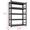 imageKitchen Shelf Heavy Duty All Metal 5 Tier Adjustable Storage Shelves Organizer Standing Multifunctional Utility Kitchen Racks Shelving Unit for Galley Storage 472quot W236quot D72quot H Black78Hx47Wx18D