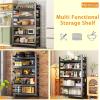 imageKitchen Shelf Heavy Duty All Metal 5 Tier Adjustable Storage Shelves Organizer Standing Multifunctional Utility Kitchen Racks Shelving Unit for Galley Storage 472quot W236quot D72quot H Black63 H x 32 W x 157 D