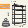 imageKitchen Shelf Heavy Duty All Metal 5 Tier Adjustable Storage Shelves Organizer Standing Multifunctional Utility Kitchen Racks Shelving Unit for Galley Storage 472quot W236quot D72quot H Black63 H x 32 W x 157 D