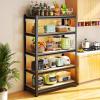 imageKitchen Shelf Heavy Duty All Metal 5 Tier Adjustable Storage Shelves Organizer Standing Multifunctional Utility Kitchen Racks Shelving Unit for Galley Storage 472quot W236quot D72quot H Black72H x 354W x 158D