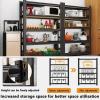 imageKitchen Shelf Heavy Duty All Metal 5 Tier Adjustable Storage Shelves Organizer Standing Multifunctional Utility Kitchen Racks Shelving Unit for Galley Storage 472quot W236quot D72quot H Black472 W236 D720 H