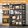 imageKitchen Shelf Heavy Duty All Metal 5 Tier Adjustable Storage Shelves Organizer Standing Multifunctional Utility Kitchen Racks Shelving Unit for Galley Storage 472quot W236quot D72quot H Black472 W236 D720 H