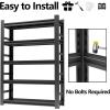 imageKitchen Shelves Organizer 2000lbs of 5 Tier Adjustable Shelving Heavy Duty Metal Storage Rack Unit and Multifunctional Utility Shelf for Kitchen Storage 354quot W  158quot D  72quot H Black72 H x 354 W  158 D