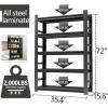 imageKitchen Shelves Organizer 2000lbs of 5 Tier Adjustable Shelving Heavy Duty Metal Storage Rack Unit and Multifunctional Utility Shelf for Kitchen Storage 354quot W  158quot D  72quot H Black72 H x 354 W  158 D