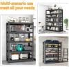 imageKitchen Shelves Organizer 2000lbs of 5 Tier Adjustable Shelving Heavy Duty Metal Storage Rack Unit and Multifunctional Utility Shelf for Kitchen Storage 354quot W  158quot D  72quot H Black63 H  315 W 157 D