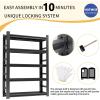 imageKitchen Shelves Organizer 2000lbs of 5 Tier Adjustable Shelving Heavy Duty Metal Storage Rack Unit and Multifunctional Utility Shelf for Kitchen Storage 354quot W  158quot D  72quot H Black63 H  315 W 157 D