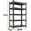 imageMetal Garage Shelving Unit Heavy Duty 5Tier Adjustable Storage shelves Steel Shelving 3000 lbs Capacity Industrial Shelves for Heavy Tools and Equipment Ideal for Garage Basement Black 72quot5Tier 78H x40W x 14D