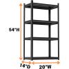 imageMetal Garage Shelving Unit Heavy Duty 5Tier Adjustable Storage shelves Steel Shelving 3000 lbs Capacity Industrial Shelves for Heavy Tools and Equipment Ideal for Garage Basement Black 72quot4Tier 54H x 20W x 14D