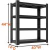 imageMetal Garage Shelving Unit Heavy Duty 5Tier Adjustable Storage shelves Steel Shelving 3000 lbs Capacity Industrial Shelves for Heavy Tools and Equipment Ideal for Garage Basement Black 72quot4Tier 44H x 40W x 14D