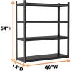 imageMetal Garage Shelving Unit Heavy Duty 5Tier Adjustable Storage shelves Steel Shelving 3000 lbs Capacity Industrial Shelves for Heavy Tools and Equipment Ideal for Garage Basement Black 72quot4Tier 54H x 40W x 14D