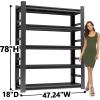 imageMetal Garage Shelving Unit Heavy Duty 5Tier Adjustable Storage shelves Steel Shelving 3000 lbs Capacity Industrial Shelves for Heavy Tools and Equipment Ideal for Garage Basement Black 72quotWith Fences 78H x 475W x 18D