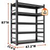 imageMetal Garage Shelving Unit Heavy Duty 5Tier Adjustable Storage shelves Steel Shelving 3000 lbs Capacity Industrial Shelves for Heavy Tools and Equipment Ideal for Garage Basement Black 72quotWith fence 87H x 472W x 236D