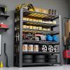imageMetal Garage Shelving Unit Heavy Duty 5Tier Adjustable Storage shelves Steel Shelving 3000 lbs Capacity Industrial Shelves for Heavy Tools and Equipment Ideal for Garage Basement Black 72quotwire 72Hx354Wx157D