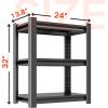 imageMetal Garage Shelving Unit Heavy Duty 5Tier Adjustable Storage shelves Steel Shelving 3000 lbs Capacity Industrial Shelves for Heavy Tools and Equipment Ideal for Garage Basement Black 72quot3Tier 32H x 24W x 14D