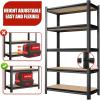 imageMetal Garage Shelving Unit Heavy Duty 5Tier Adjustable Storage shelves Steel Shelving 3000 lbs Capacity Industrial Shelves for Heavy Tools and Equipment Ideal for Garage Basement Black 72quotwood 720H  354W  158D