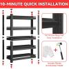 imageMetal Garage Shelving Unit Heavy Duty 5Tier Adjustable Storage shelves Steel Shelving 3000 lbs Capacity Industrial Shelves for Heavy Tools and Equipment Ideal for Garage Basement Black 72quot5Tier 63H x40W x 18D