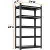 imageMetal Garage Shelving Unit Heavy Duty 5Tier Adjustable Storage shelves Steel Shelving 3000 lbs Capacity Industrial Shelves for Heavy Tools and Equipment Ideal for Garage Basement Black 72quot5Tier 63H x 24W x 14D
