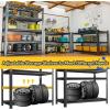imageMetal Garage Shelving Unit Heavy Duty 5Tier Adjustable Storage shelves Steel Shelving 3000 lbs Capacity Industrial Shelves for Heavy Tools and Equipment Ideal for Garage Basement Black 72quotwire 72Hx48Wx24D