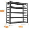 imageMetal Garage Shelving Unit Heavy Duty 5Tier Adjustable Storage shelves Steel Shelving 3000 lbs Capacity Industrial Shelves for Heavy Tools and Equipment Ideal for Garage Basement Black 72quotWith Fences 72Hx48Wx24D