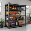 imageMetal Garage Shelving Unit Heavy Duty 5Tier Adjustable Storage shelves Steel Shelving 3000 lbs Capacity Industrial Shelves for Heavy Tools and Equipment Ideal for Garage Basement Black 72quotWith Fences 72Hx48Wx24D