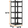 imageMetal Garage Shelving Unit Heavy Duty 5Tier Adjustable Storage shelves Steel Shelving 3000 lbs Capacity Industrial Shelves for Heavy Tools and Equipment Ideal for Garage Basement Black 72quot5Tier 63H x16W x 16D