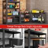 imageMetal Garage Shelving Unit Heavy Duty 5Tier Adjustable Storage shelves Steel Shelving 3000 lbs Capacity Industrial Shelves for Heavy Tools and Equipment Ideal for Garage Basement Black 72quot4Tier 54H x 36W x 14D