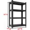 imageMetal Garage Shelving Unit Heavy Duty 5Tier Adjustable Storage shelves Steel Shelving 3000 lbs Capacity Industrial Shelves for Heavy Tools and Equipment Ideal for Garage Basement Black 72quot4Tier 59H x 24W x 14D